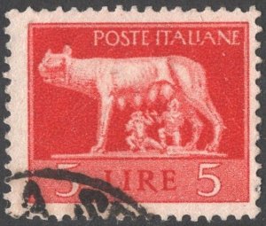 Italy SC#458 5 ₤ She-Wolf of Rome (1945) Used