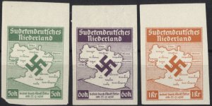 Sudetenland  Propaganda Labels Sudetendeutsches Niederland Map 1938 Germany