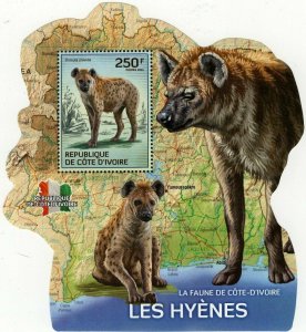 Hyenas Stamp Crocuta Crocuta Wild Animal Souvenir Sheet MNH #1589