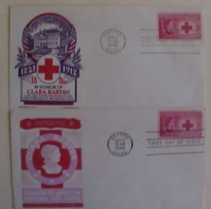 US RED CROSS FDC STAEHLE CACHETS 2 DIFF