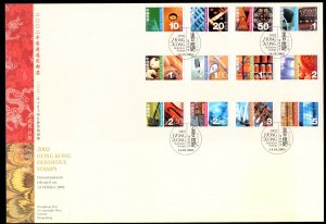 Hong Kong 2002 Definitives FDC Low Values Hong Kong Postmark