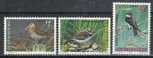 Luxembourg Stamp B387, B389, B390  - Birds