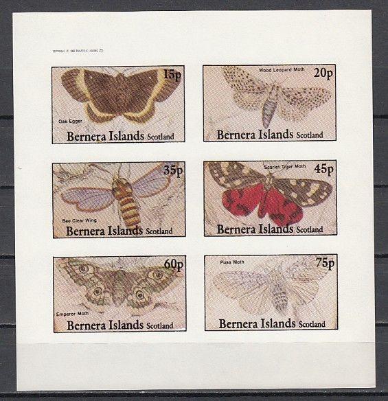Bernera Is. 1982 Local issue. Butterflies IMPERF sheet of 6.  