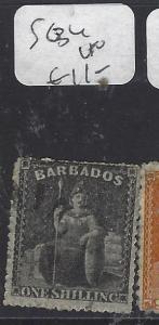 BARBADOS  (PP1610B)  BRITANNIA 1/-  SG 34   VFU 