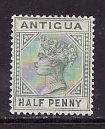 Antigua-Sc#12- id7-unused hinged 1/2p green QV-1882-7-