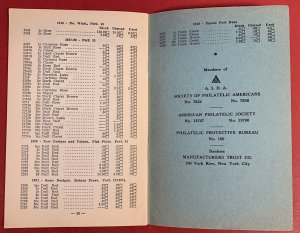 Metropolitan Stamps, New York City, 1939 and 1940 United States Price Lists