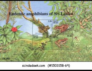 SRI LANKA - 2001 ENDEMIC AMPHIBIANS OF SRI LANKA / FROG - MIN. SHEET MINT NH