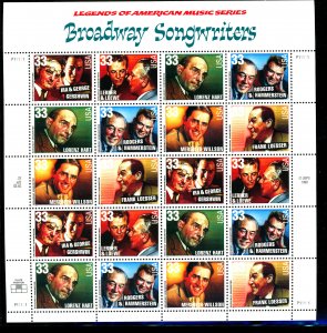 U.S. #3345=3350 FULL SHEET