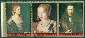 Manama 1972 Mi#974-976 Paintings by Albrecht Durer MLH