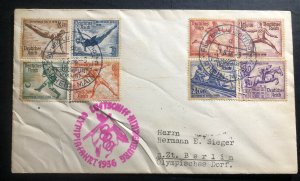 1936 Germany Hindenburg Zeppelin Olympics Cover to Berlin set # B82-B89 LZ129