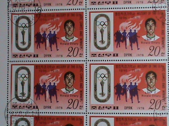 ​KOREA STAMP:1979 SC# 1728 HISTORY-OLYMPIC AND WINNERS  CTO STAMPS FULL SHEET