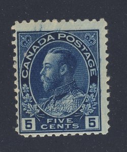 Canada WW1 Admiral Stamp;  #111-5c MNH F Hairlines/re-entry Guide  = $35.00++