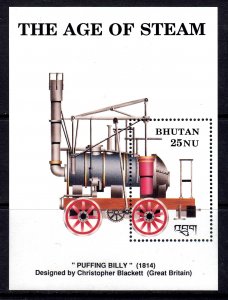 Bhutan 1990 Puffing Billy Locomotive Mint MNH Miniature Sheet SC 810