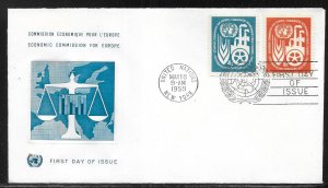 United Nations NY 71-72 ECE Geneva Cachet FDC First Day Cover