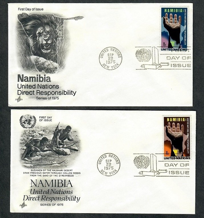 United Nations New York #263 - 264 Namibia unaddressed ArtCraft FDCs