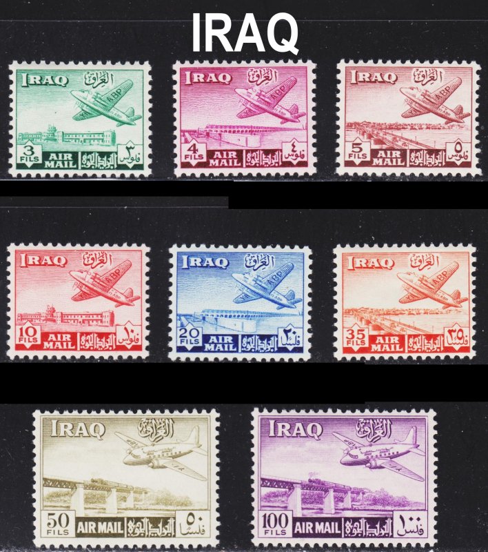 Iraq Scott C1-C8 complete set F to VF mint OG H or HR.