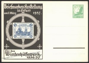 3rd Reich Germany 1937 Winterhilfswerk WHW Erfurt Stamp Show Advertising  103614