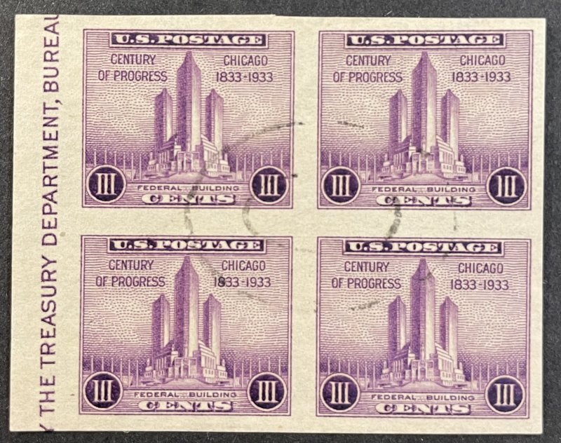 US #731a Used Block of 4 - Century of Progress Chicago 1933 [R896]