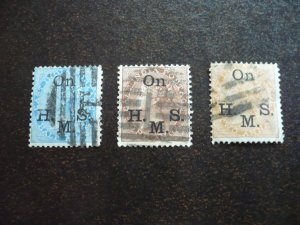 Stamps - India - Scott# O22-O24 - Used Part Set of 3 Stamps