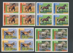 France-Scott #2672-2675 Horses -M NH - Blocks of 4