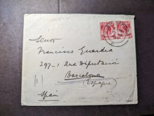 1936 British Malaya Cover Singapore to Barcelona Spain