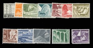 Switzerland #328-339 Cat$20, 1949 3c-70c, complete set, never hinged