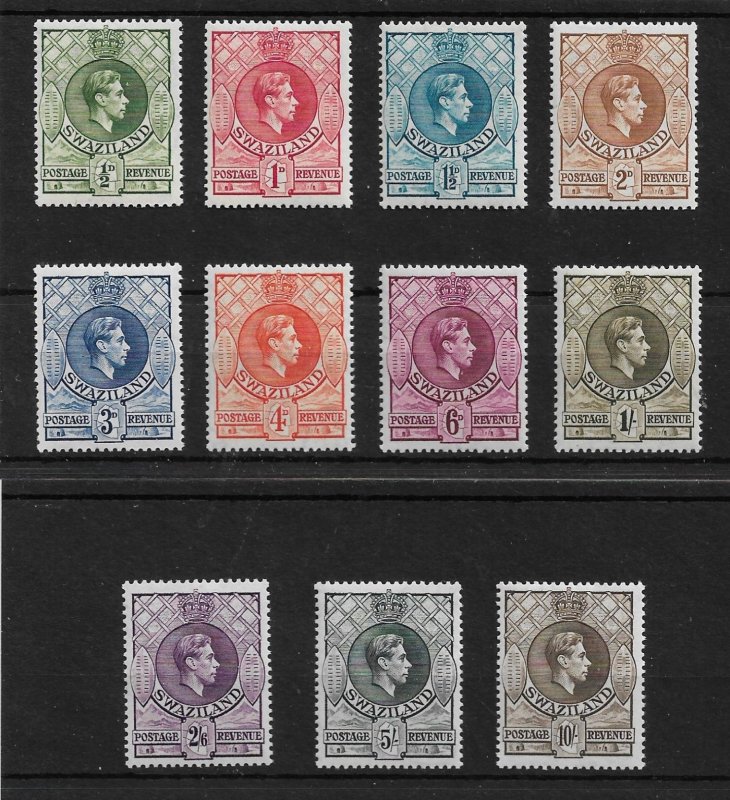 SWAZILAND 1938 - 1954 SET SG 28a/38a MNH/MLH