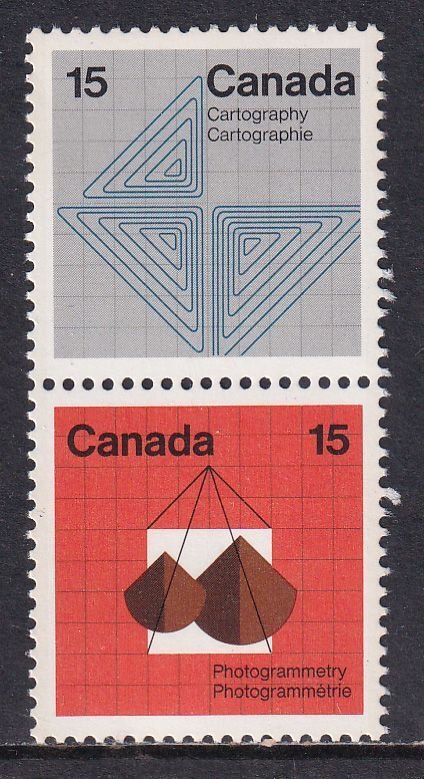 Canada 1972 Sc 585, 584 Earth Sciences Se-tenant Vertical Pair Stamp MNH