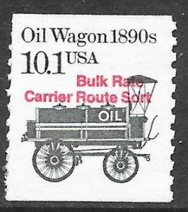USA 2130a: 10.1c Oil Wagon, Precancel single, Red ink, used, VF