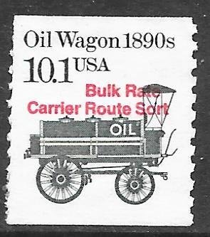 USA 2130a: 10.1c Oil Wagon, Precancel single, Red ink, used, VF