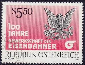 Austria - 1992 - Scott #1565 - used - Railway Workers Union