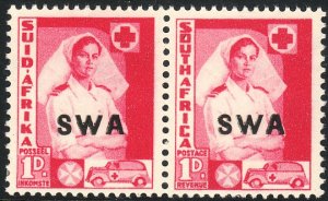 1941 - 1943 SW Africa Military: Red Cross Nurse 1p  Sc# 136 MLMH CV: $2.75