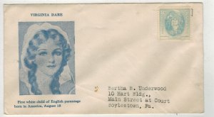 1937 VIRGINIA DARE PORTRAIT MANTEO NORTH CAROLINA 796-34 ROESSLER