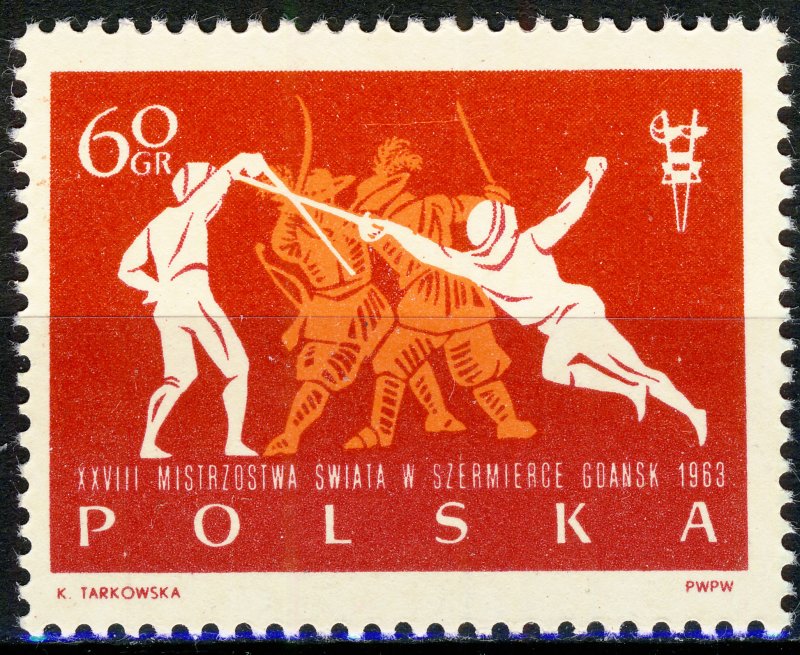 POLAND / POLEN - 1963 Mi.1407A 60Gr Fencing - MINT NH**