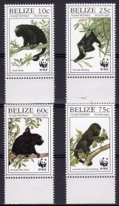 Belize 1997 Sc#1083/1086 WWF MONKEYS Set (4) MNH
