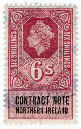 (I.B) Elizabeth II Revenue : Contract Note (Northern Ireland) 6/-