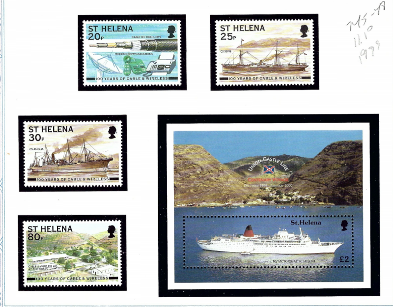 St Helena 745-49 MNH 1999 Various Ships