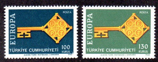 TURKEY 1775-6 MNH SCV $5.00 BIN $2.00 EUROPA