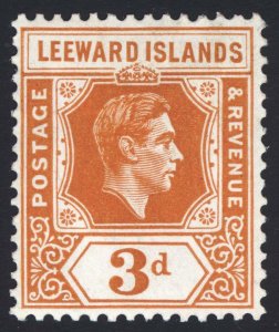 Leeward Is 1938 3d Orange GVI Key Plate SG 107 Scott 109a LMM/MLH Cat £35($45)