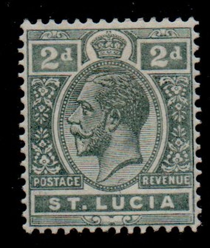 St Lucia Sc 66 1913 2d gray George V stamp mint mint