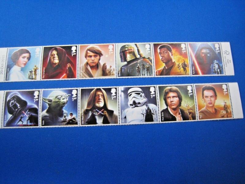 GREAT BRITAIN - STAR WARS 2 STRIPS OF 5  -  MNH