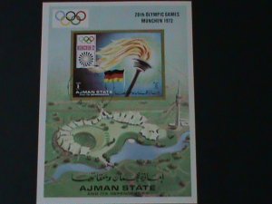 ​AJMAN-1972- 20TH OLYMPIC GAMES MUNICH'72- IMPERF-CTO-S/S--FANCY CANCEL-VF