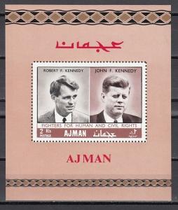 Ajman, Mi cat. 301, BL47 A. Kennedy Brothers, Human Rights s/sheet