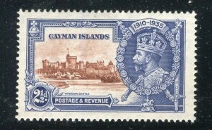 CAYMAN ISLANDS; 1935 early GV Jubilee issue Mint hinged 2.5d. value