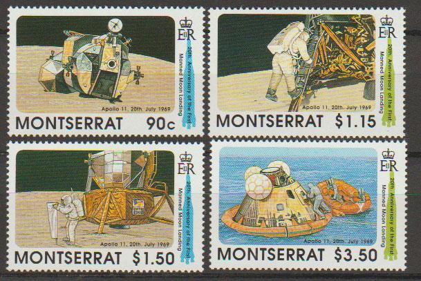 Montserrat SG 804 - 807 set of 4  MLH -  Moon Landing