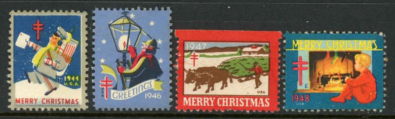 1940s Christmas Seal Assortment Used