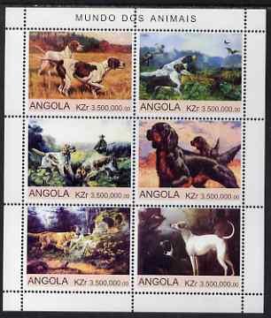 Angola 2000 Working Dogs perf sheetlet containing 6 value...