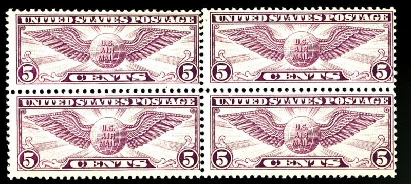 U.S. #C12 MINT BLOCK OF 4 OG HR PERF SEPERATIONS