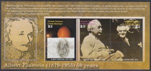 GRENADINES Sc # 2606a-c CPL MNH SHEET of 3 - 50th ANN of EINSTEIN'S PASSING