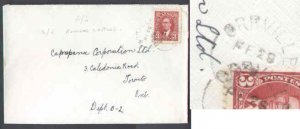 Canada-cover #7056-3c KGVI mufti-Parry Sound District-Orrville,Ont -Fe 28 1939-